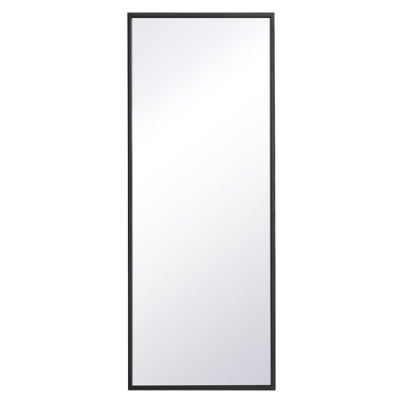 ELEGANT DECOR Metal Frame Rectangle Mirror 14 Inch In Black MR41436BK